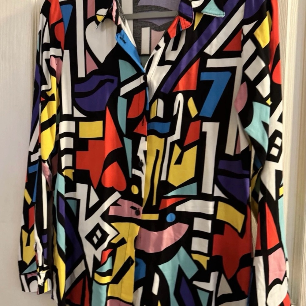 Multi-color Graphic Button Down Shirt